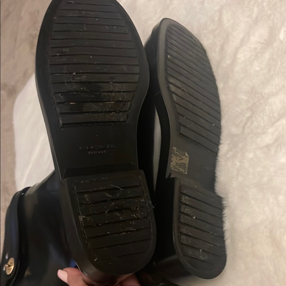 COACH TARA Black Rain rubber Boots with turn lock detail - Picture 10 of 12